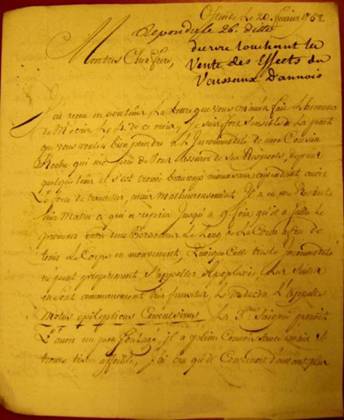 Letter from Thomas Ray jr. to Carpentier about his nephew Patricius Roche (20/02/1758)