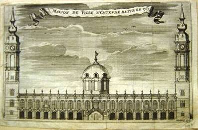 The city hall of Ostend in 1711 (University library of Ghent)