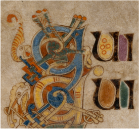 Illumination and interlace in the Book of Kells folio 200v.