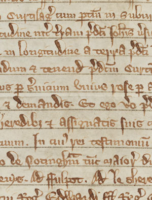 MS 1207/76b: 14th-century land deed from Dublin