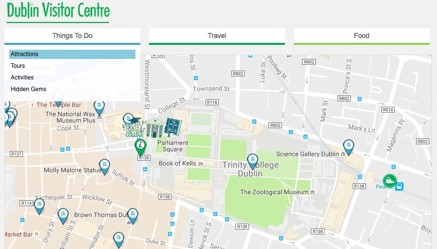Dublin Visitor Centre Map