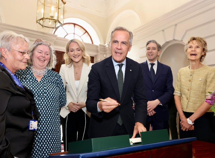 Canadian PM Mark Carney Delivers Inaugural De Chastelain Lecture at Trinity College Dublin