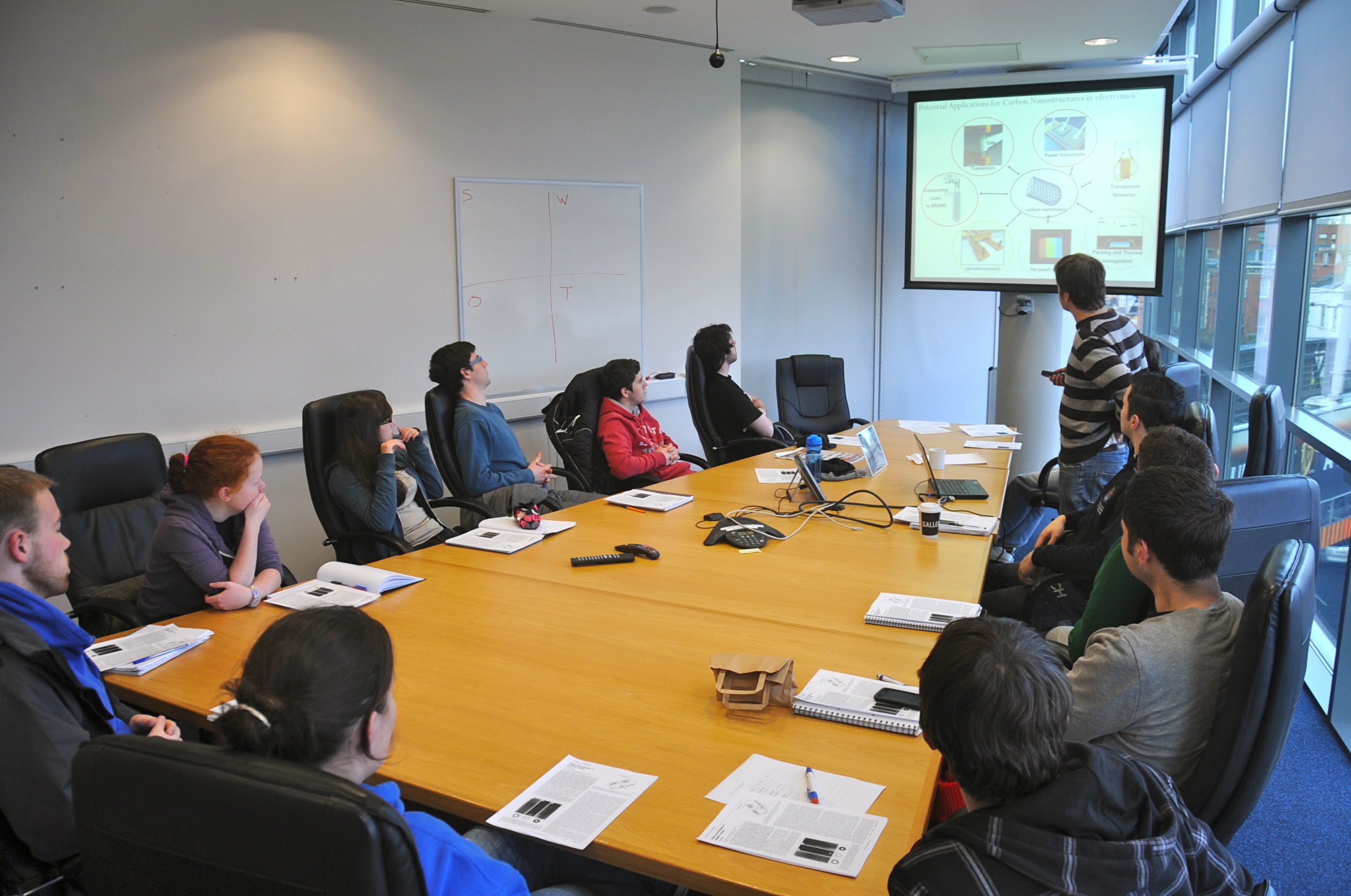 Students attending CRANN training session and presentation by Prof. Duesberg