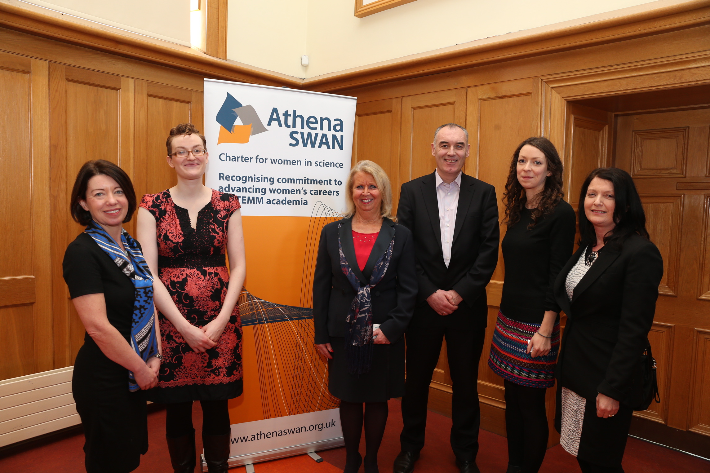 TCGEL team with Trinity Vice Provost Linda Hogan at the launch of the Athen SWAN Charter
