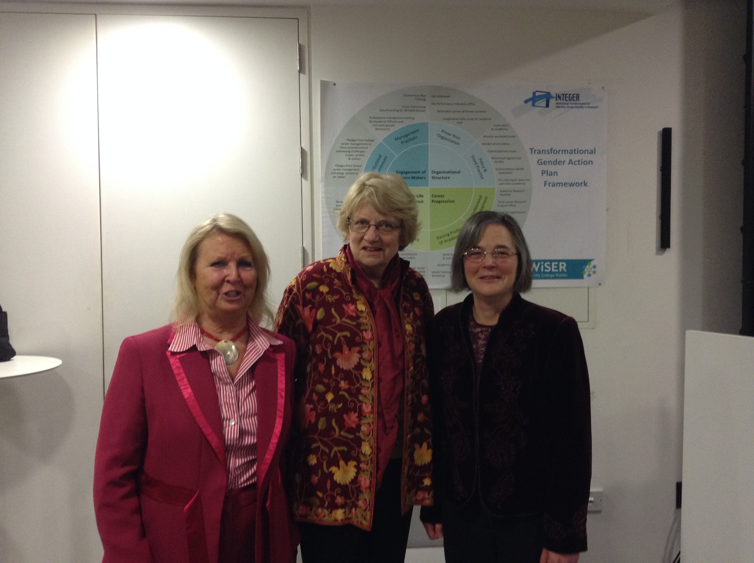 Prof Nancy Hopkins with Prof Eileen Drew & Prof Jane Grimson