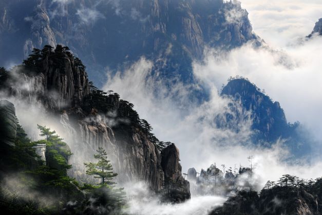 misty mountain in China