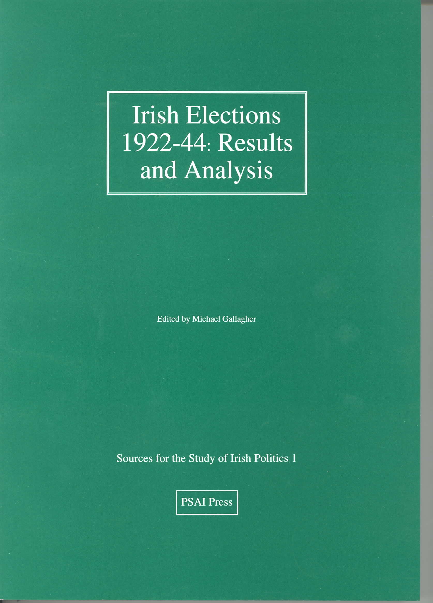 Irish Elections 1922-44 cover