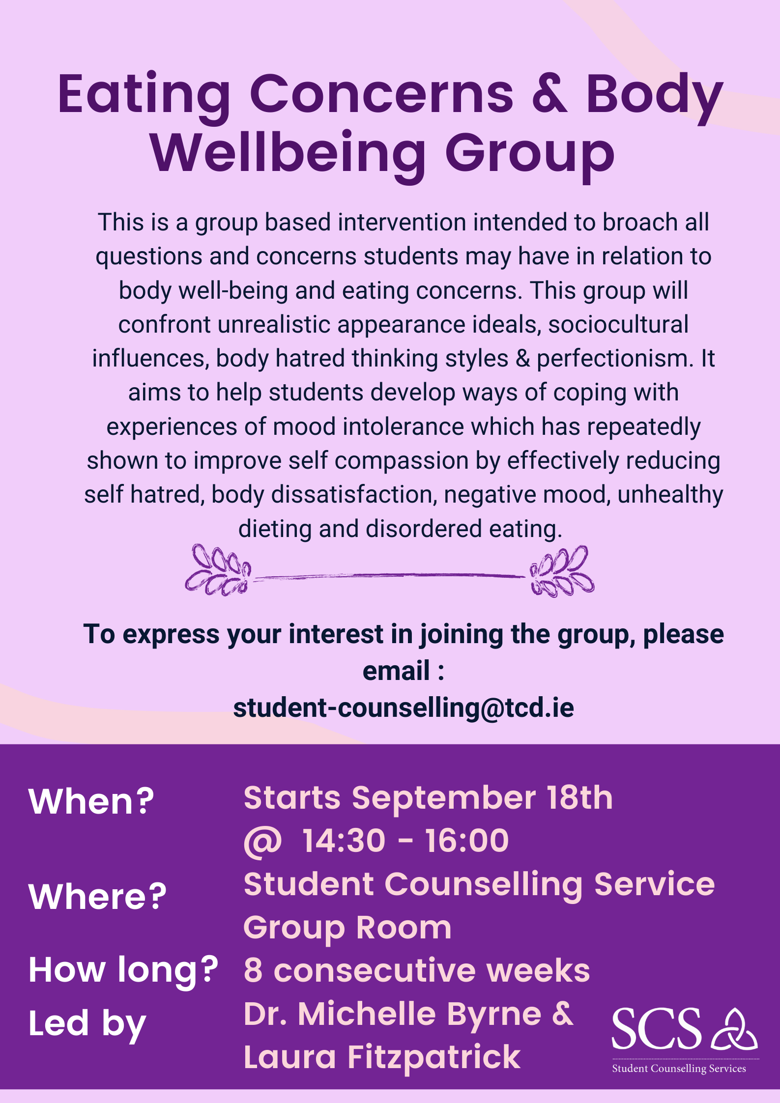 Groups - Student Counselling - Trinity College Dublin