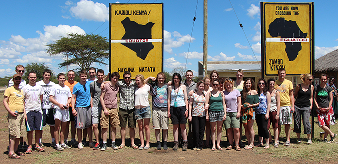 The Class of 2013 at the equator in Kenya
