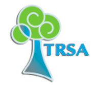 trsa tree-shaped logo in black and white