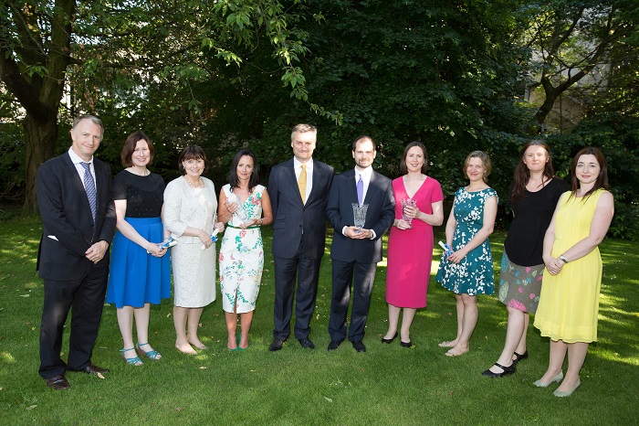 From Left to Right: Dr Richard Porter, Ms Michelle Leech, Dr Kathleen McTiernan, Dr Louise Gallagher, Provost Dr Patrick Prendergast, Dr David Prendergast, Dr Niamh Connolly, Dr Tamasine Grimes, Dr Ann Devitt & Ms. Jade Concannon