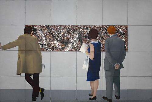 Robert Ballagh 'Three People with Jackson Pollock' (1973) acrylic on canvas