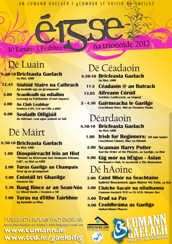 Clár na hÉigse 2012