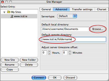 FileZilla Advanced settings