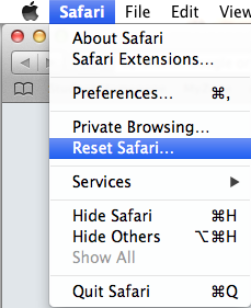 Safari menu