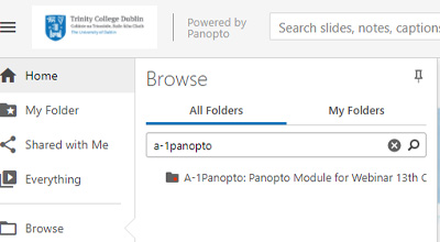 Screenshot of Browse window open