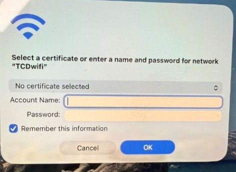 Wi-Fi network credentials