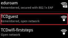 TCDguest SSID listing