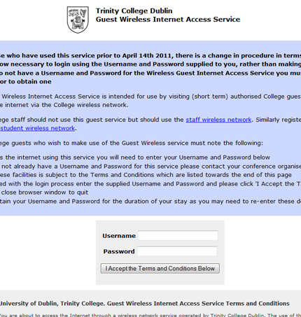 Wireless Guest Network Login