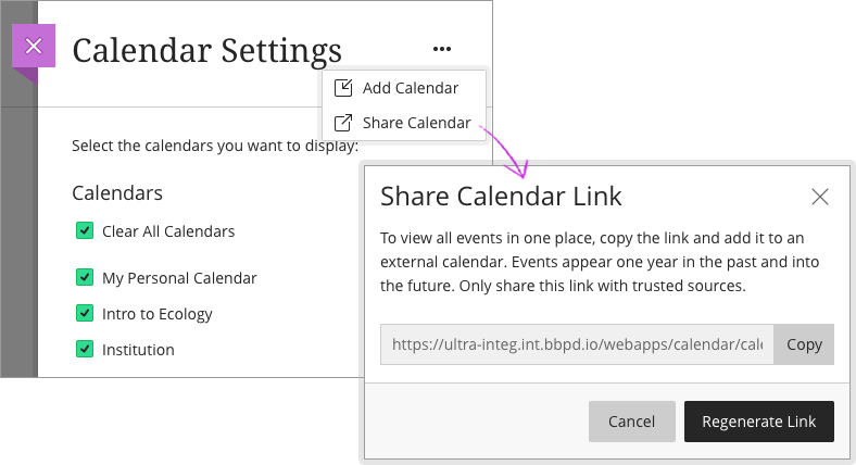 How to share calendar