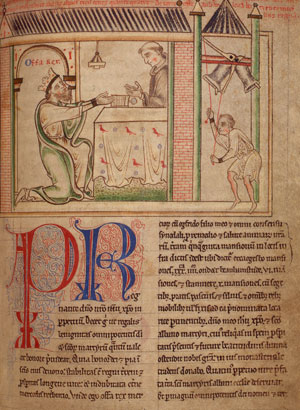 MS 177 fol 63r: the Vie de seint Auban (Life of St Alban) illustrated by Matthew Paris