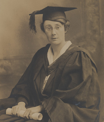 Dorothy Stopford, graduating as a Bachelor of Medicine, Trinity College Dublin. 1921. TCD MS 7534/5