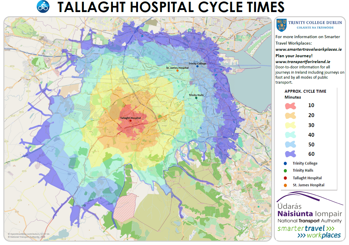 Tallaght Hospital Cycle Routes