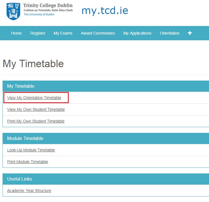 timetable screen