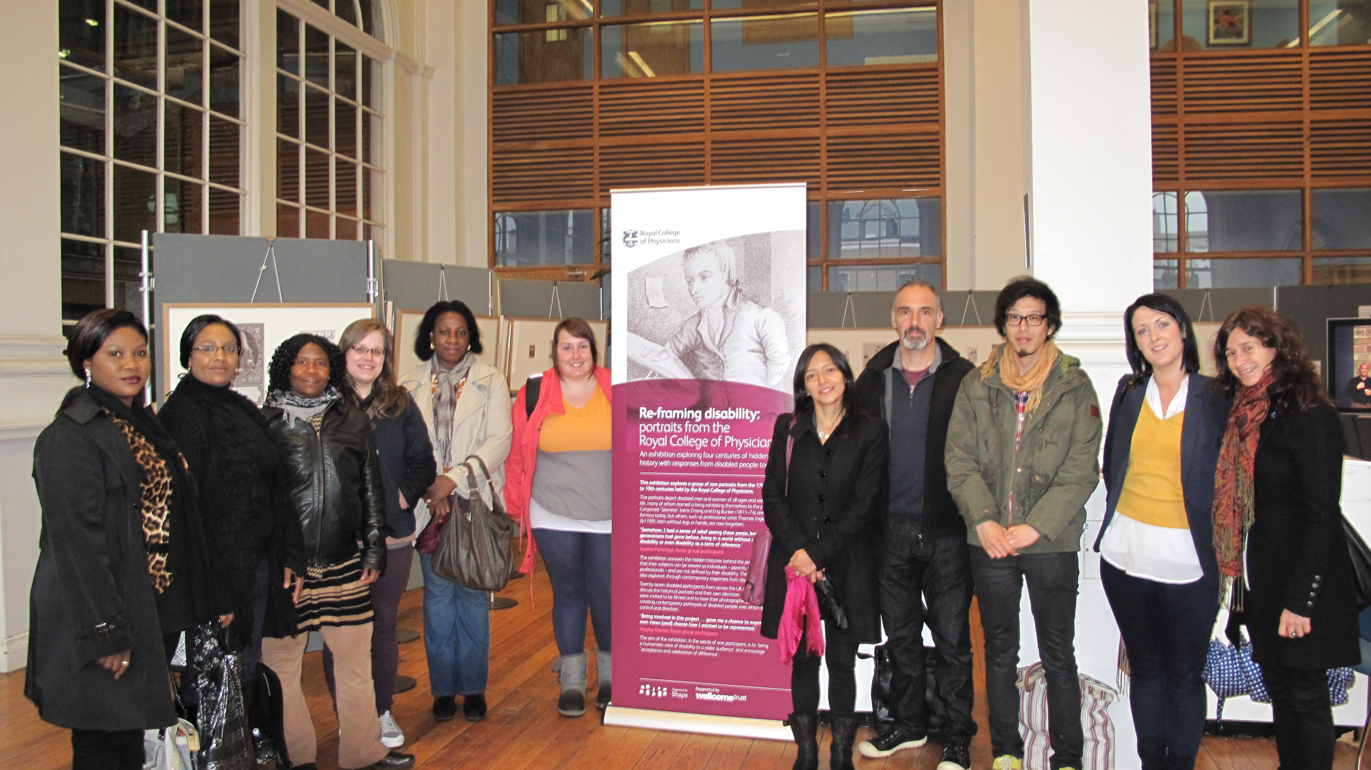 Class photo at the Reframing Disability Exhibition, Dublin City Library and Archive
