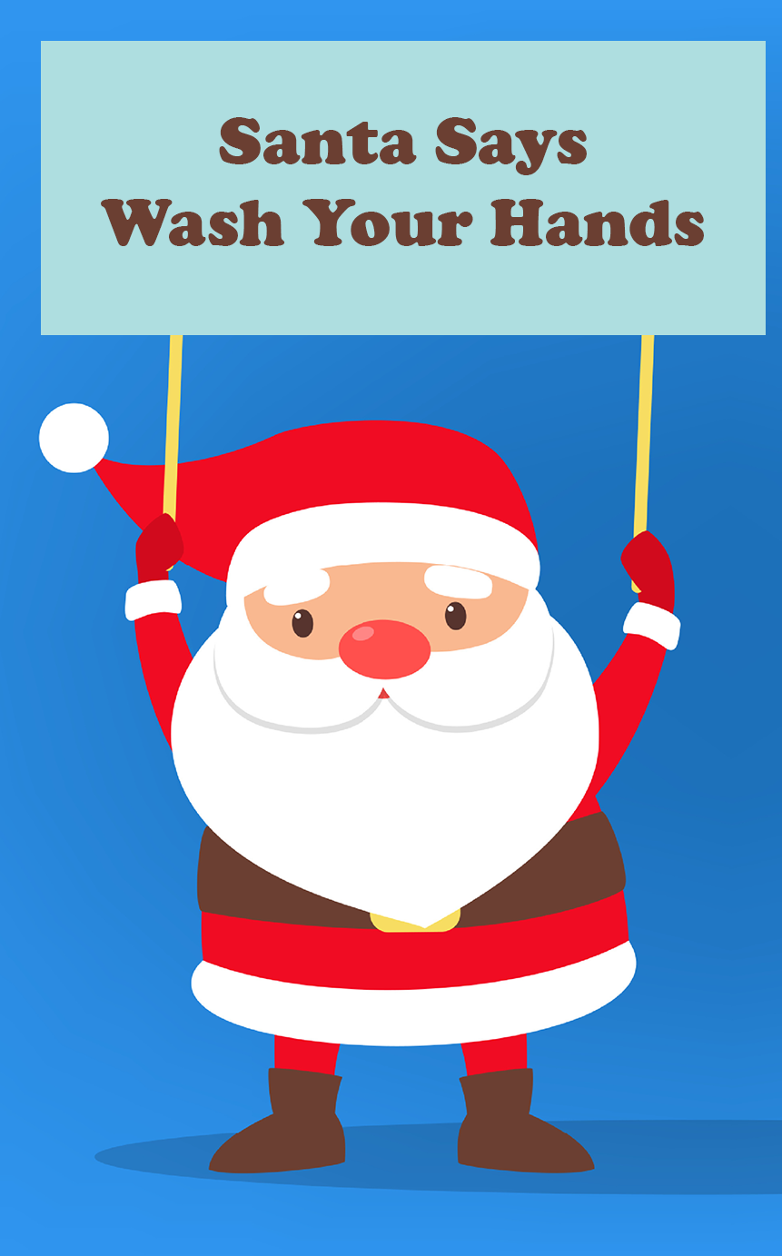 Santa Says Wash Your Hands Sign 