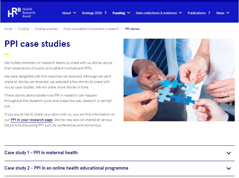 HRB website page on Case Studies